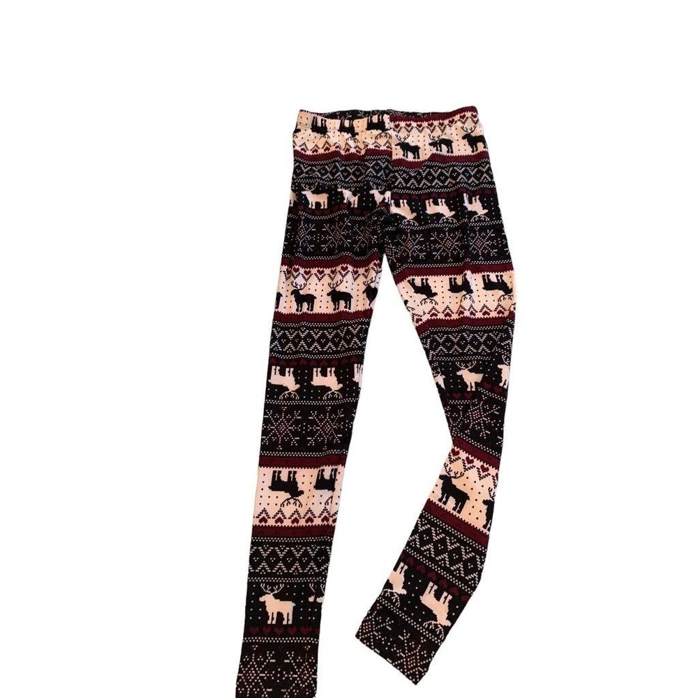 Small NoBo No Boundaries Junior Women's Winter Reindeer Print New Leggings